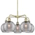 Innovations Lighting Athens Deco Swirl 5 Light 26" Wide Chandelier Antique Brass / Light Smoke Deco Swirl