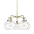 Innovations Lighting Athens Water Glass 5 Light 26" Wide Chandelier Antique Brass / Clear Water Glass