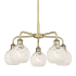 Innovations Lighting White Mouchette 5 Light 24" Wide Chandelier Antique Brass / White Mouchette