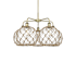 Innovations Lighting Farmhouse Rope 5 Light 29" Wide Chandelier Antique Brass / Clear Glass with Brown Rope