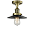 Innovations Lighting Railroad 7" Wide Semi-Flush Ceiling Fixture Antique Brass / Matte Black