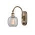 Innovations Lighting Belfast 13" Tall Wall Sconce with Shade Antique Brass / Clear Crackle