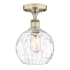 Innovations Lighting Athens Water Glass 8" Wide Semi-flush Globe Ceiling Fixture Antique Brass / Clear Water Glass