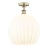 Innovations Lighting White Venetian 14" Wide Semi-Flush Ceiling Fixture Antique Brass / White Venetian