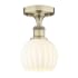 Innovations Lighting White Venetian 6" Wide Semi-Flush Ceiling Fixture Antique Brass / White Venetian