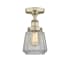 Innovations Lighting Chatham 7" Wide Semi-flush Ceiling Fixture Antique Brass / Clear