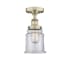 Innovations Lighting Canton 6" Wide Semi-flush Ceiling Fixture Antique Brass / Clear