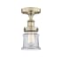 Innovations Lighting Canton 6" Wide Semi-flush Ceiling Fixture Antique Brass / Clear