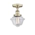 Innovations Lighting Oxford 7" Wide Semi-flush Ceiling Fixture Antique Brass / Clear