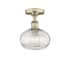 Innovations Lighting Ithaca 8" Wide Semi-Flush Ceiling Fixture Antique Brass / Clear Ithaca