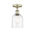 Innovations Lighting Bella 6" Wide Semi-Flush Ceiling Fixture Antique Brass / Clear