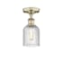 Innovations Lighting Bridal Veil 5" Wide Semi-Flush Ceiling Fixture Antique Brass