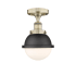 Innovations Lighting Edison 8" Wide Semi-flush Globe Ceiling Fixture Antique Brass / Matte Black / Matte White