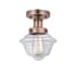 Innovations Lighting Oxford 7" Wide Semi-flush Ceiling Fixture Antique Copper / Clear