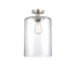 Innovations Lighting Cobbleskill 9" Wide Semi-Flush Ceiling Fixture Brushed Satin Nickel / Clear