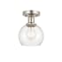 Innovations Lighting Athens 6" Wide Semi-Flush Globe Ceiling Fixture Brushed Satin Nickel / Clear