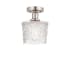 Innovations Lighting Niagra 7" Wide Semi-Flush Drum Ceiling Fixture Brushed Satin Nickel / Clear