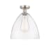 Innovations Lighting Bristol 12" Wide Semi-Flush Ceiling Fixture Brushed Satin Nickel / Clear