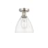 Innovations Lighting Bristol 8" Wide Semi-Flush Ceiling Fixture Brushed Satin Nickel / Clear