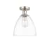 Innovations Lighting Bristol 9" Wide Semi-Flush Ceiling Fixture Brushed Satin Nickel / Clear