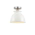 Innovations Lighting Adirondack 9" Wide Semi-Flush Ceiling Fixture Brushed Satin Nickel / Glossy White