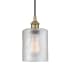 Innovations Lighting Cobbleskill 5" Wide Mini Pendant Antique Brass / Clear