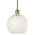 Innovations Lighting White Mouchette 10" Wide Cord-Hung Mini Pendant Antique Brass