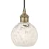 Innovations Lighting White Mouchette 6" Wide Cord-Hung Mini Pendant Antique Brass