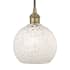 Innovations Lighting White Mouchette 8" Wide Cord-Hung Mini Pendant Antique Brass