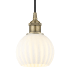 Innovations Lighting White Venetian 6" Wide Cord-Hung Mini Pendant Antique Brass
