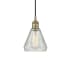 Innovations Lighting Conesus 6" Wide Mini Pendant Antique Brass / Clear Crackle