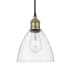 Innovations Lighting Edison Dome 8" Wide Mini Pendant Black Antique Brass / Clear