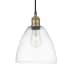 Innovations Lighting Edison Dome 9" Wide Mini Pendant Black Antique Brass / Clear