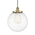 Innovations Lighting Beacon 14" Wide Pendant Antique Brass / Clear