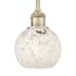 Innovations Lighting White Mouchette 6" Wide Mini Pendant Antique Brass