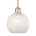 Innovations Lighting White Mouchette 8" Wide Mini Pendant Antique Brass