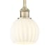 Innovations Lighting White Venetian 6" Wide Mini Pendant Antique Brass