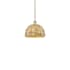 Innovations Lighting Woven Rattan 12" Wide Pendant Antique Brass / Natural