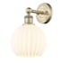 Innovations Lighting White Venetian 12" Tall Bathroom Sconce Antique Brass