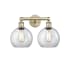 Innovations Lighting Athens 2 Light 17" Wide Vanity Light Antique Brass / Clear