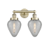 Innovations Lighting Geneseo 2 Light 15" Wide Vanity Light Antique Brass / Clear Crackle