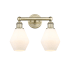 Innovations Lighting Cindyrella 2 Light 15" Wide Vanity Light Antique Brass / Cased Matte White