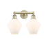 Innovations Lighting Cindyrella 2 Light 17" Wide Vanity Light Antique Brass / Cased Matte White