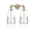 Innovations Lighting Windham 2 Light 16" Wide Vanity Light Antique Brass / Clear