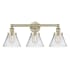Innovations Lighting Cone 3 Light 26" Wide Vanity Light Antique Brass / Clear