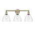 Innovations Lighting Bristol Glass 3 Light 26" Wide Vanity Light Antique Brass / Clear