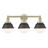 Innovations Lighting Hampden 3 Light 26" Wide Vanity Light Antique Brass / Matte Black / Matte White