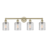 Innovations Lighting Cobbleskill 4 Light 32" Wide Vanity Light Antique Brass / Clear
