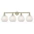 Innovations Lighting White Mouchette 4 Light 35" Wide Vanity Light Antique Brass