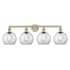 Innovations Lighting Athens 4 Light 35" Wide Vanity Light Antique Brass / Clear